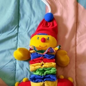Musical Plush Rainbow Stacking Clown Toy - Yellow